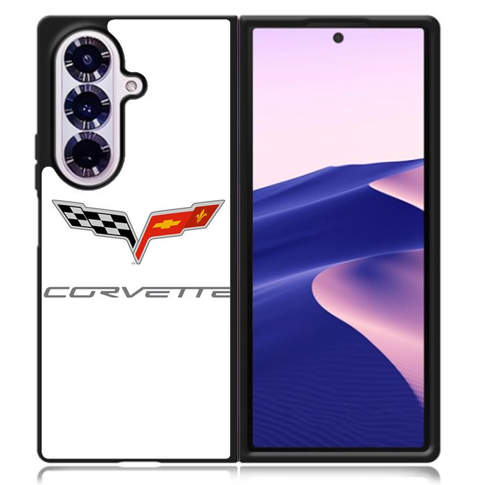 Corvette Logo White Background Samsung Galaxy Z Fold 7 Case OV8847