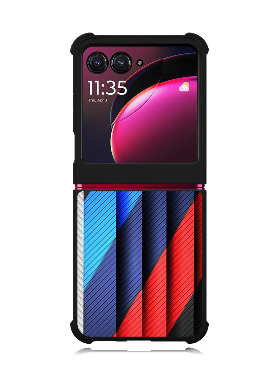 BMW Stripes On Metal Motorola Moto Razr Plus 2023 , Moto Razr+ 2023 Case OV11182