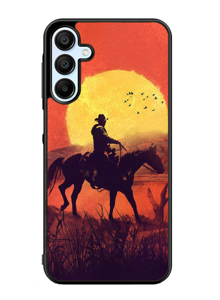Red dead cowboy sunset Art Samsung Galaxy A35 5G Case OV10805