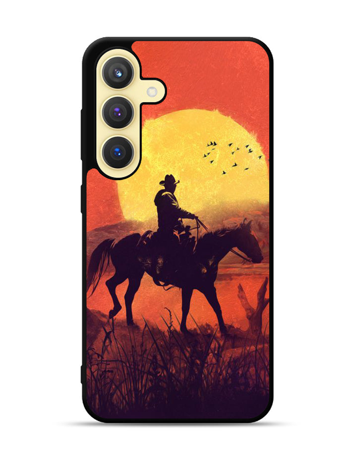 Red dead cowboy sunset Art Samsung Galaxy S25 5G Case OV10805