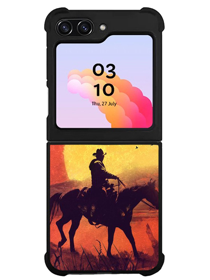 Red dead cowboy sunset Art Samsung Galaxy Z Flip 5 5G 2023 Case OV10805