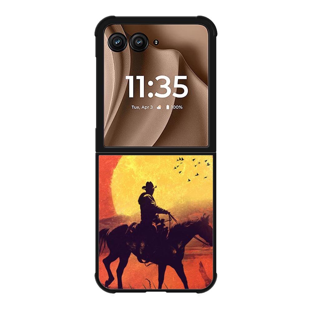 Red dead cowboy sunset Art Motorola Moto RAZR Plus 2025 Case OV10805