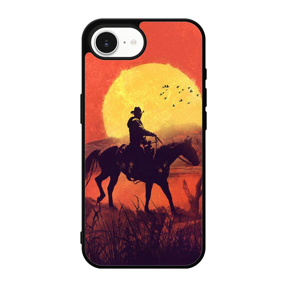 Red dead cowboy sunset Art iPhone 17e Case OV10805