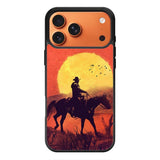 Red dead cowboy sunset Art iPhone 17 Pro Case OV10805