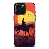 Red dead cowboy sunset Art iPhone 16 Pro Max Case OV10805