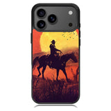 Red dead cowboy sunset Art iPhone 17 Pro Case RC10805