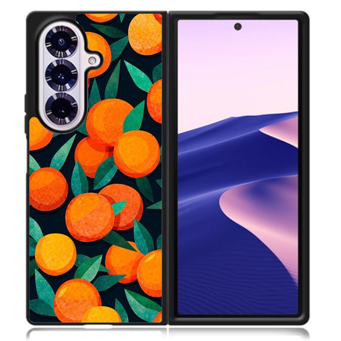 Orange Fruits Pattern Samsung Galaxy Z Fold 7 Case OV10786