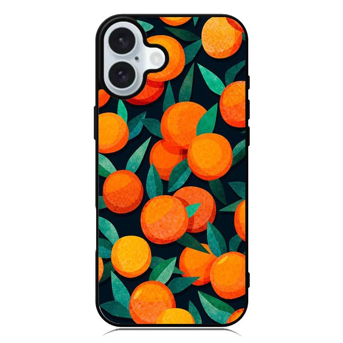 Orange Fruits Pattern iPhone 16 Plus Case QC10786