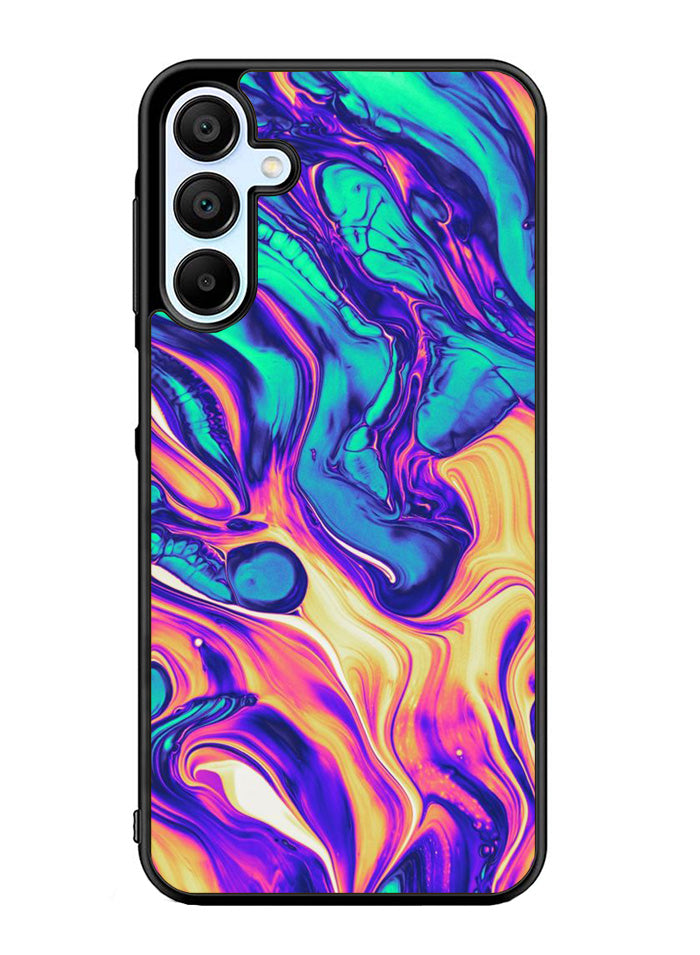 Swirl Paint Blue and Yellow Samsung Galaxy A35 5G Case OV10837