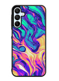 Swirl Paint Blue and Yellow Samsung Galaxy A35 5G Case OV10837