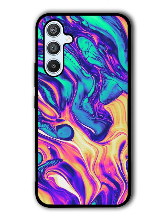 Swirl Paint Blue and Yellow Samsung Galaxy A14 5G Case QC10837