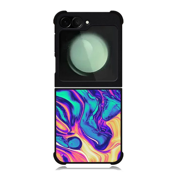 Swirl Paint Blue and Yellow Samsung Galaxy Z Flip 6 5G 2024 Case OV10837