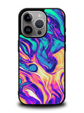 Swirl Paint Blue and Yellow iPhone 16 Pro Max Case QC10837