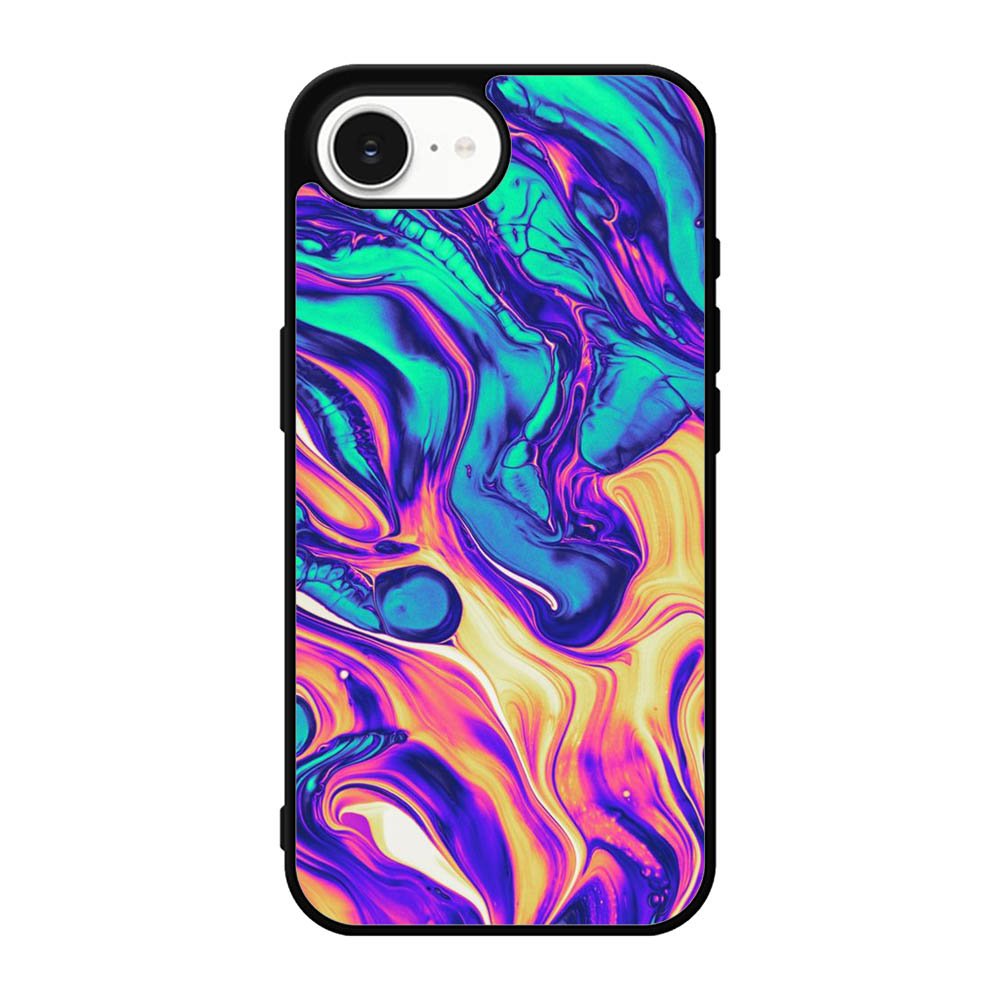 Swirl Paint Blue and Yellow iPhone 17e Case OV10837