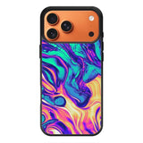 Swirl Paint Blue and Yellow iPhone 17 Pro Max Case QC10837