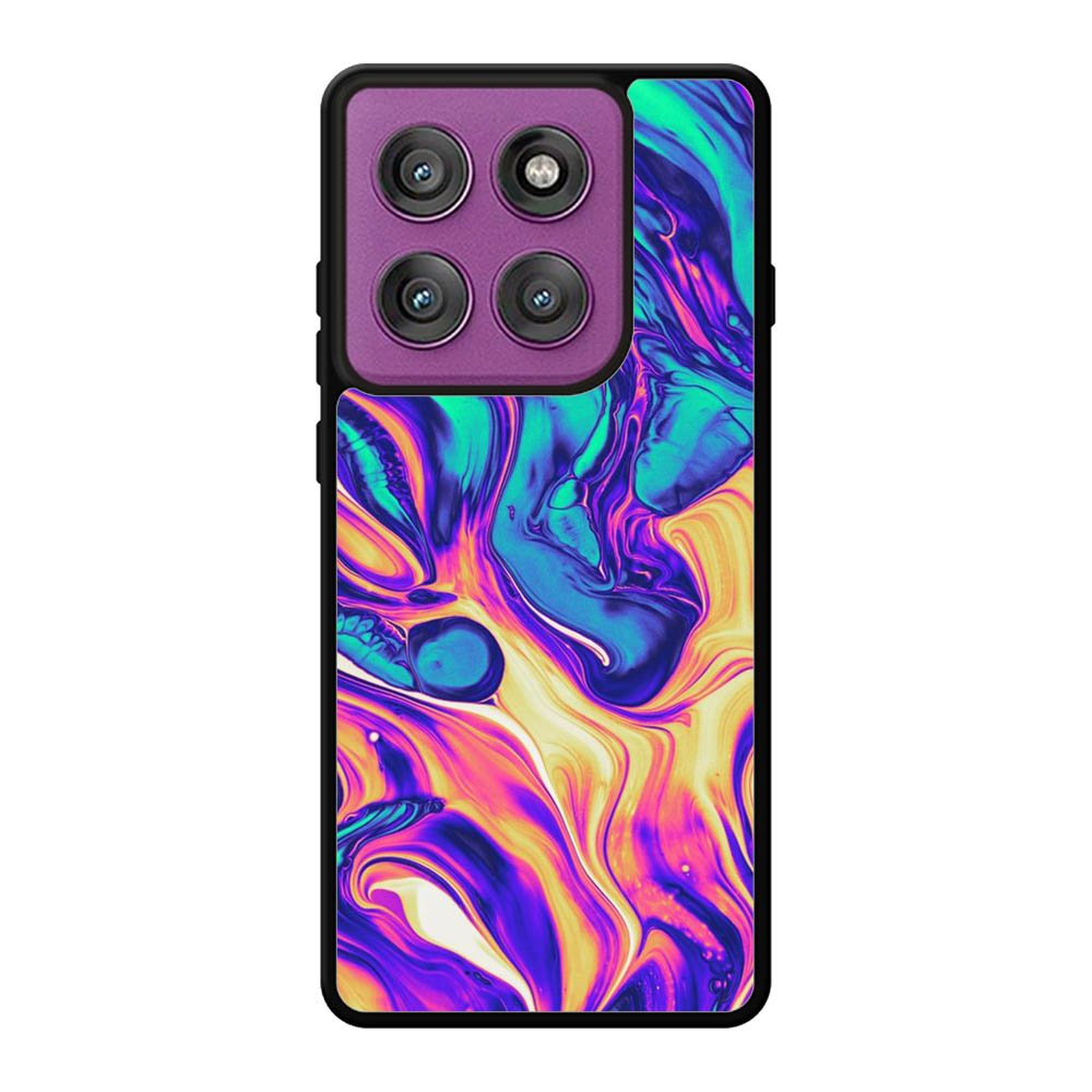 Swirl Paint Blue and Yellow Motorola Moto Edge 60 Pro Case QC10837