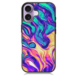 Swirl Paint Blue and Yellow iPhone 17 Case OV10837