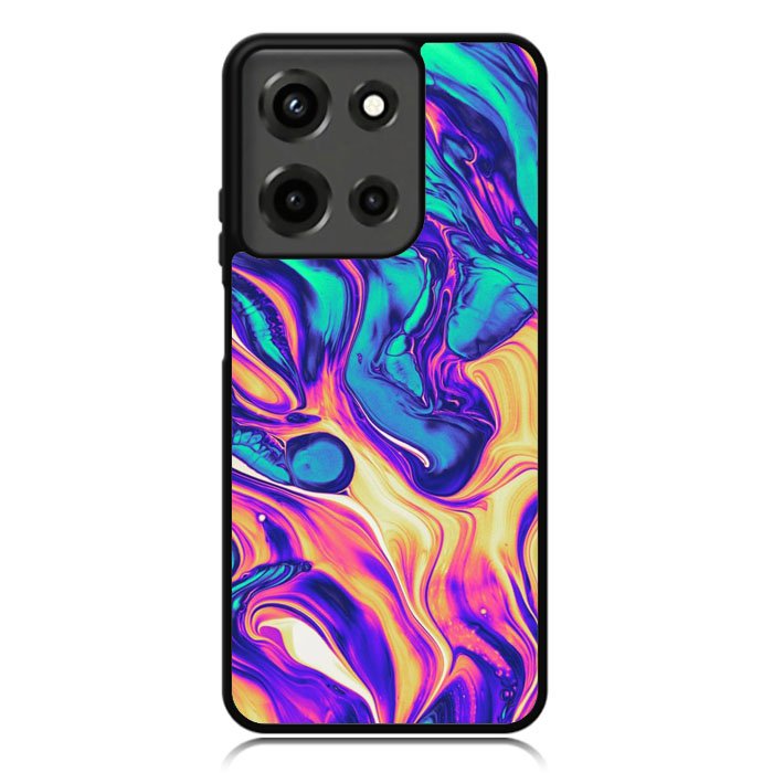 Swirl Paint Blue and Yellow Motorola Moto G 5G 2025 Case OV10837