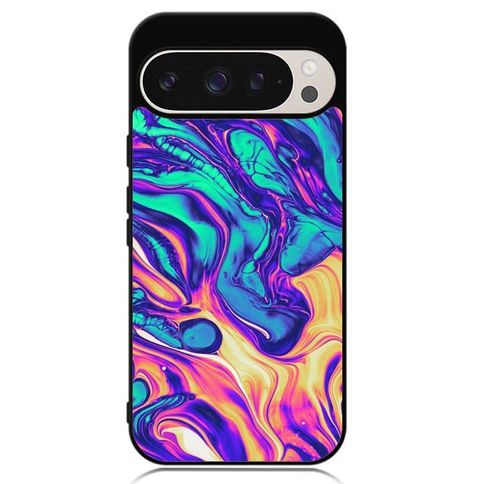 Swirl Paint Blue and Yellow Google Pixel 9 Pro XL Case OV10837