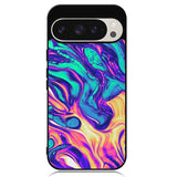 Swirl Paint Blue and Yellow Google Pixel 9 Pro XL Case OV10837