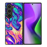 Swirl Paint Blue and Yellow Samsung Galaxy Z Fold 6 5G 2024 Case OV10837