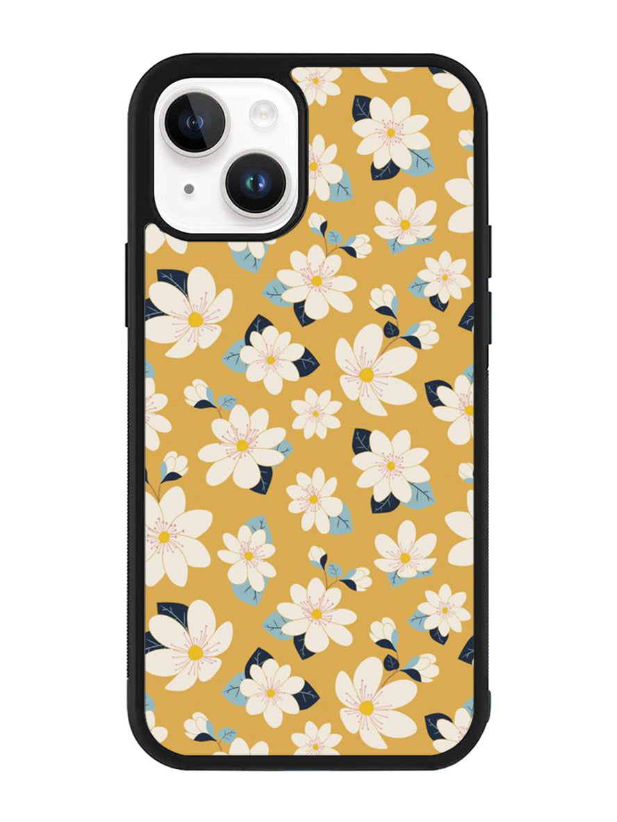Cute white flowers seamless pattern iPhone 15 Plus Case OV10922