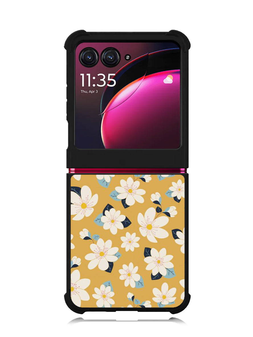 Cute white flowers seamless pattern Motorola Moto Razr Plus 2023 , Moto Razr+ 2023 Case OV10922