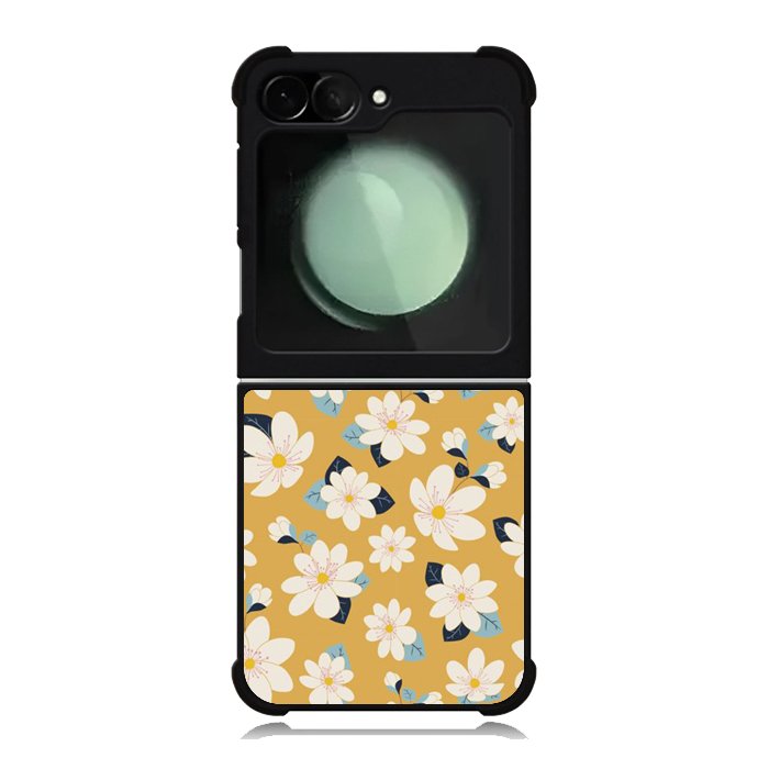 Cute white flowers seamless pattern Samsung Galaxy Z Flip 6 5G 2024 Case OV10922
