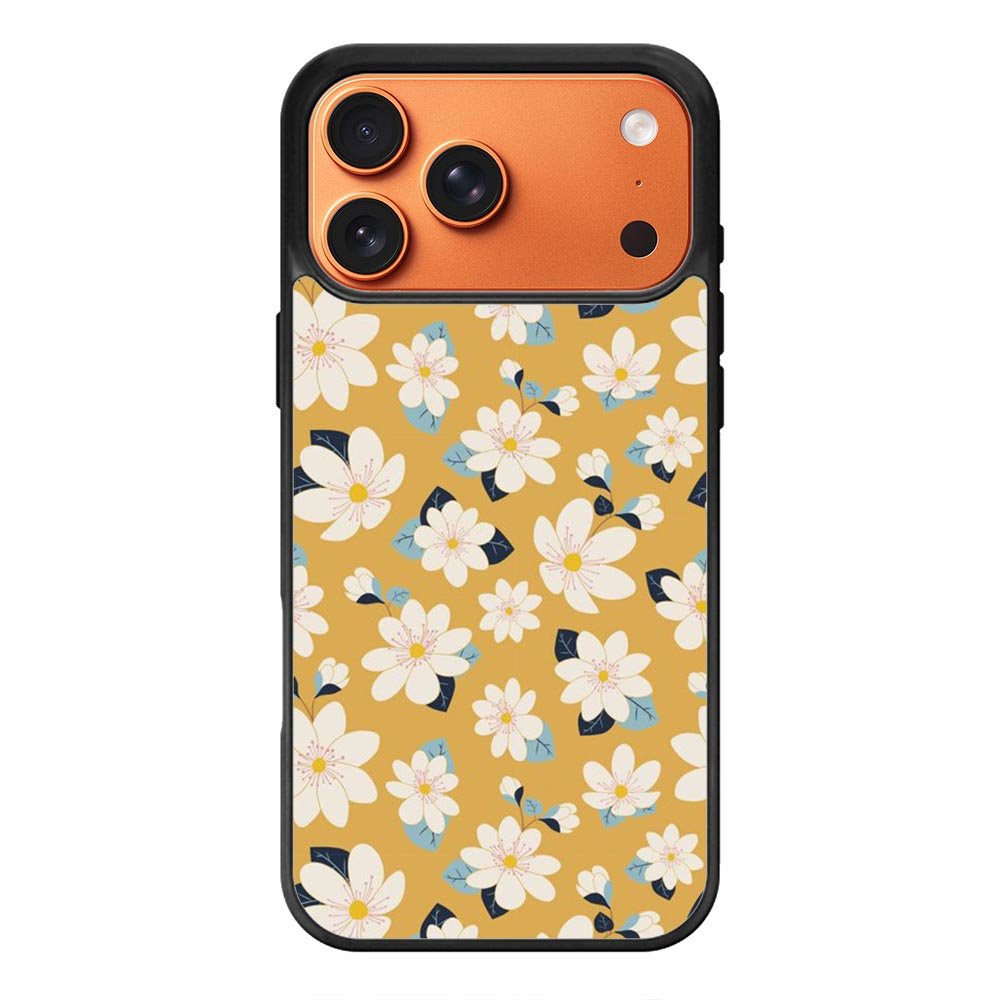 Cute white flowers seamless pattern iPhone 17 Pro Case QC10922