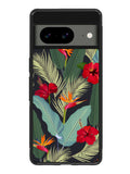 pattern tropical leaves with red hibiscus flower and bird of paradise Google Pixel 8 Case QC10790