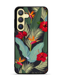 pattern tropical leaves with red hibiscus flower and bird of paradise Samsung Galaxy S25 Plus 5G , Samsung Galaxy S25+ 5G Case OV10790