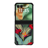 pattern tropical leaves with red hibiscus flower and bird of paradise Motorola Moto RAZR 2025 Case OV10790