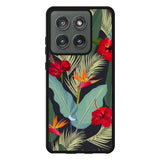pattern tropical leaves with red hibiscus flower and bird of paradise Motorola Moto Edge 2025 Case QC10790