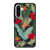 pattern tropical leaves with red hibiscus flower and bird of paradise Samsung Galaxy A36 5G Case RC10790