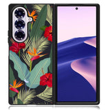 pattern tropical leaves with red hibiscus flower and bird of paradise Samsung Galaxy Z Fold 7 Case OV10790
