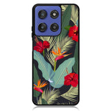 pattern tropical leaves with red hibiscus flower and bird of paradise Motorola Moto G Stylus 5G 2025 Case OV10790