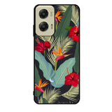 pattern tropical leaves with red hibiscus flower and bird of paradise Motorola Moto G Stylus 5G 2024 Case OV10790
