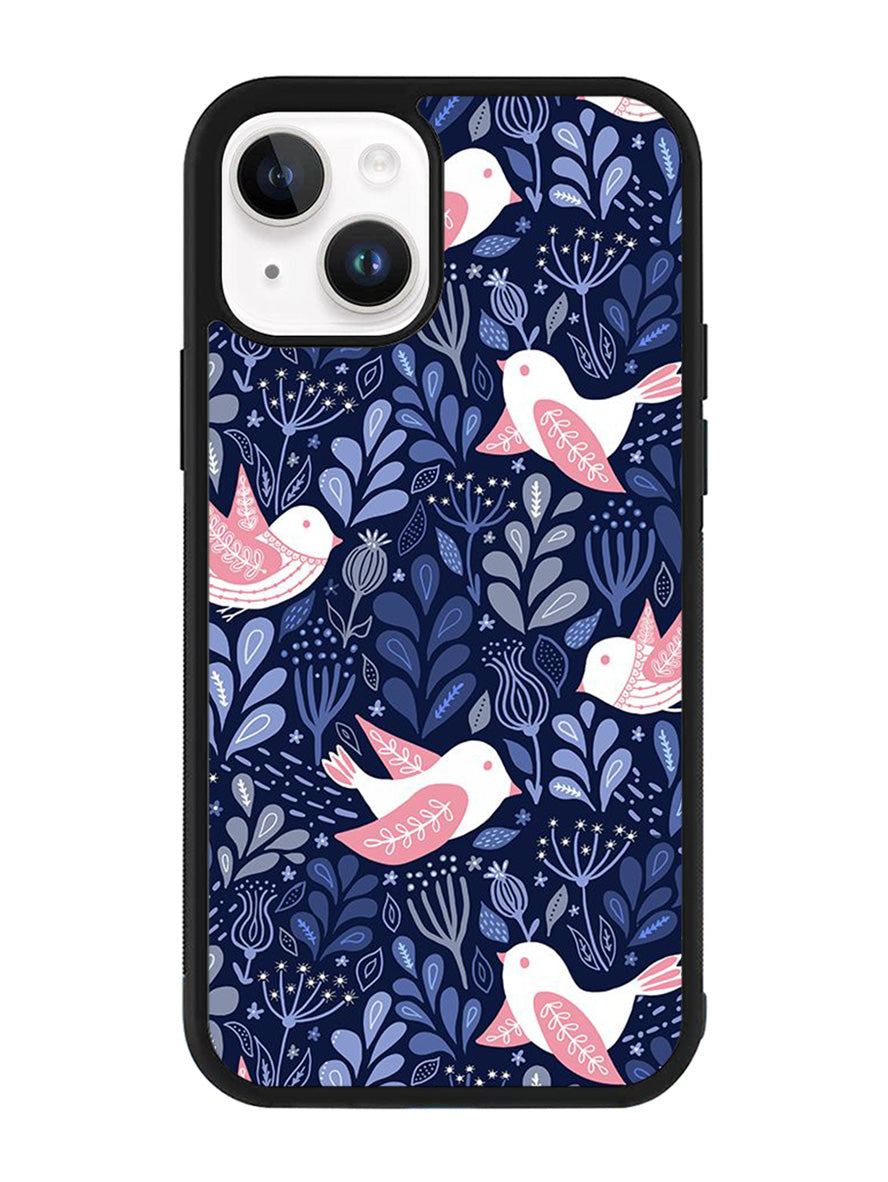 Bird Flower Pattern iPhone 14 Case QC10906