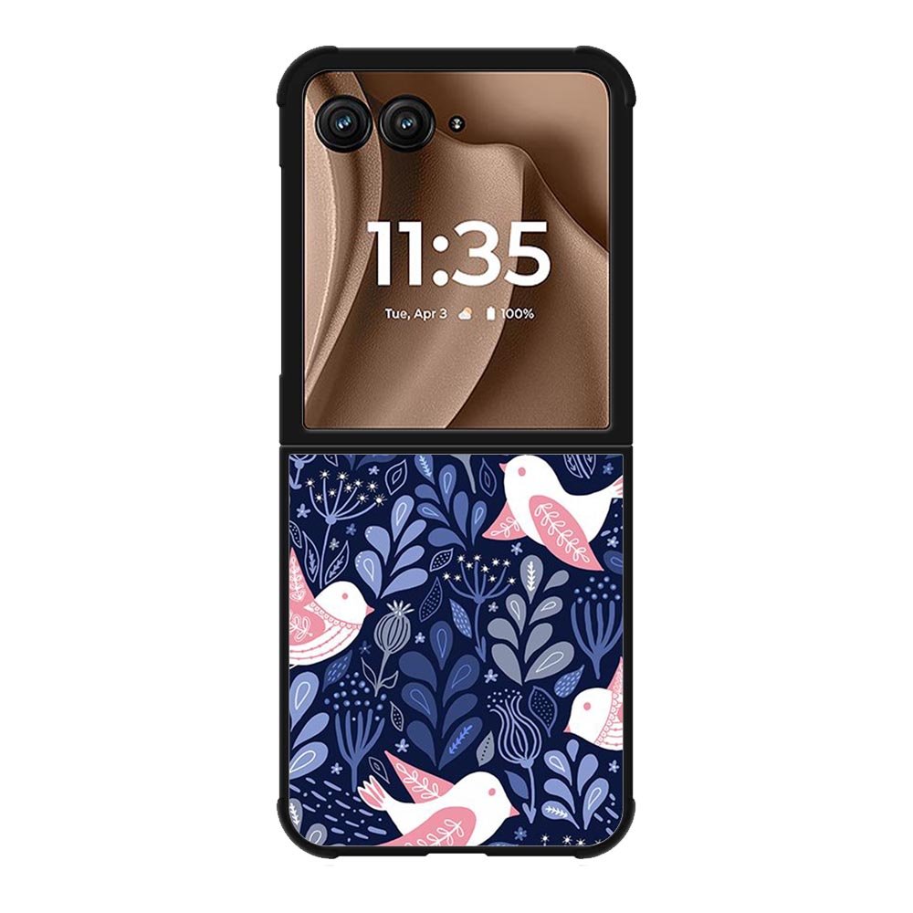 Bird Flower Pattern Motorola Moto RAZR Plus 2025 Case OV10906