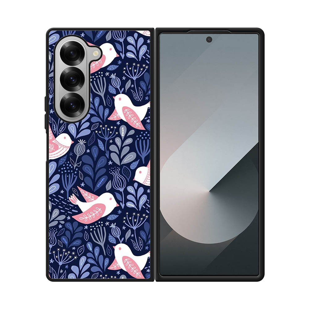 Bird Flower Pattern Samsung Galaxy Z Fold 7 5G Case QC10906