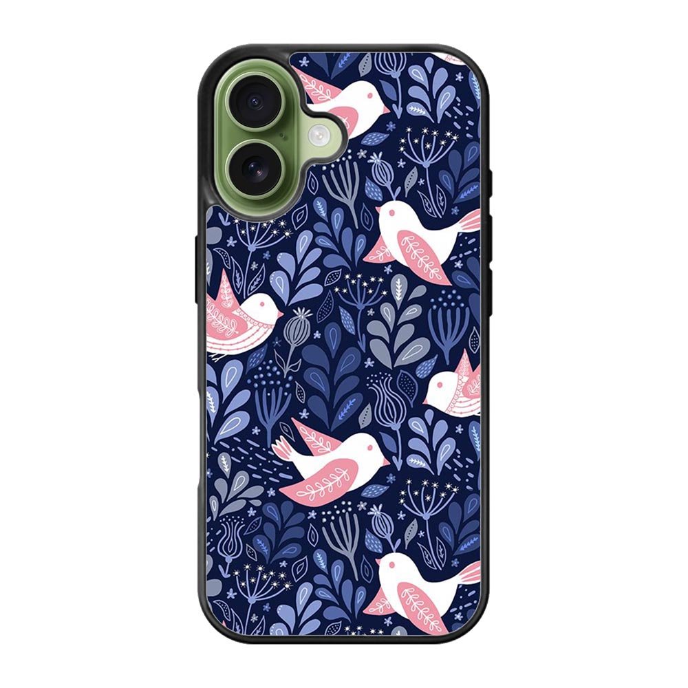 Bird Flower Pattern iPhone 17 Case QC10906