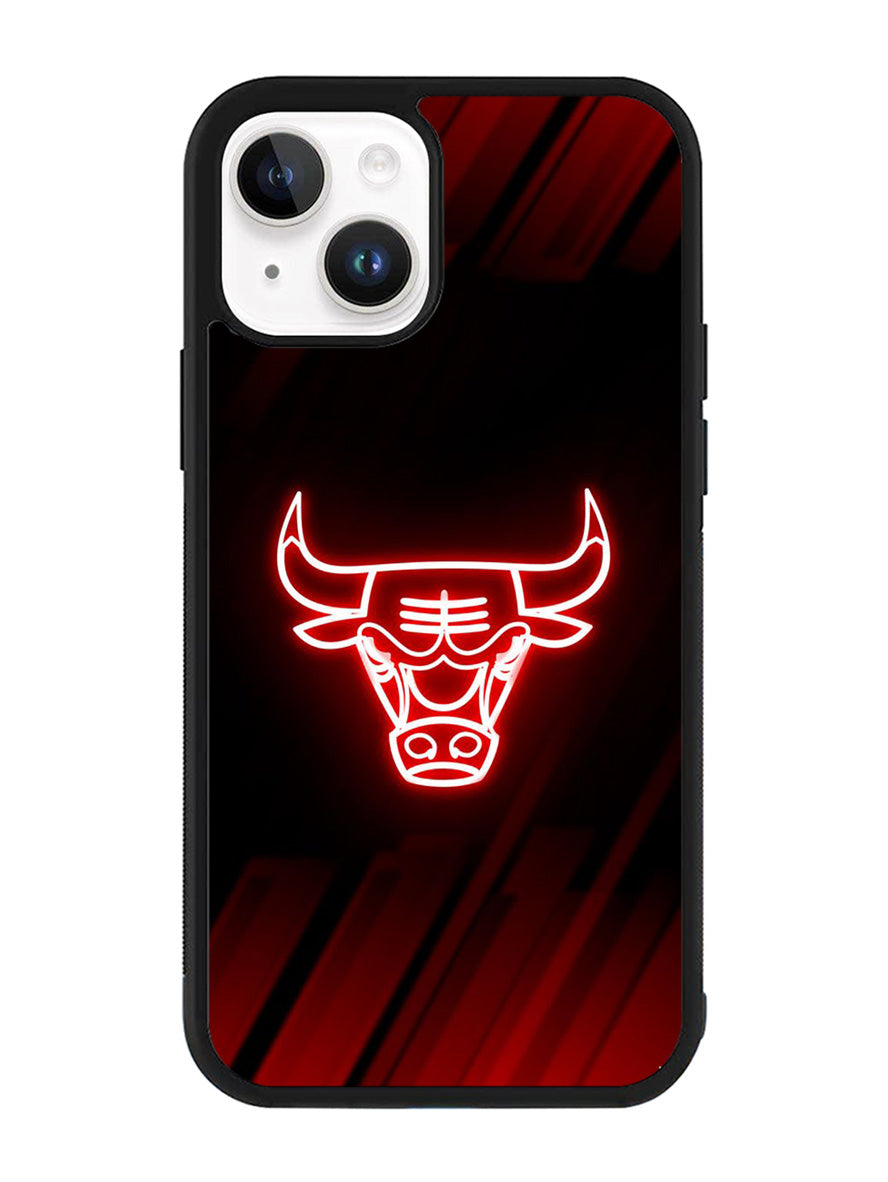 Chicago Bulls NBA Neon Logo iPhone 14 Plus Case QC10683