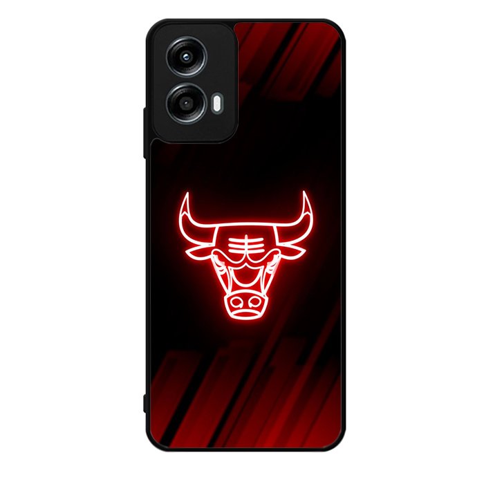 Chicago Bulls NBA Neon Logo Motorola Moto G Play 2024 Case OV10683