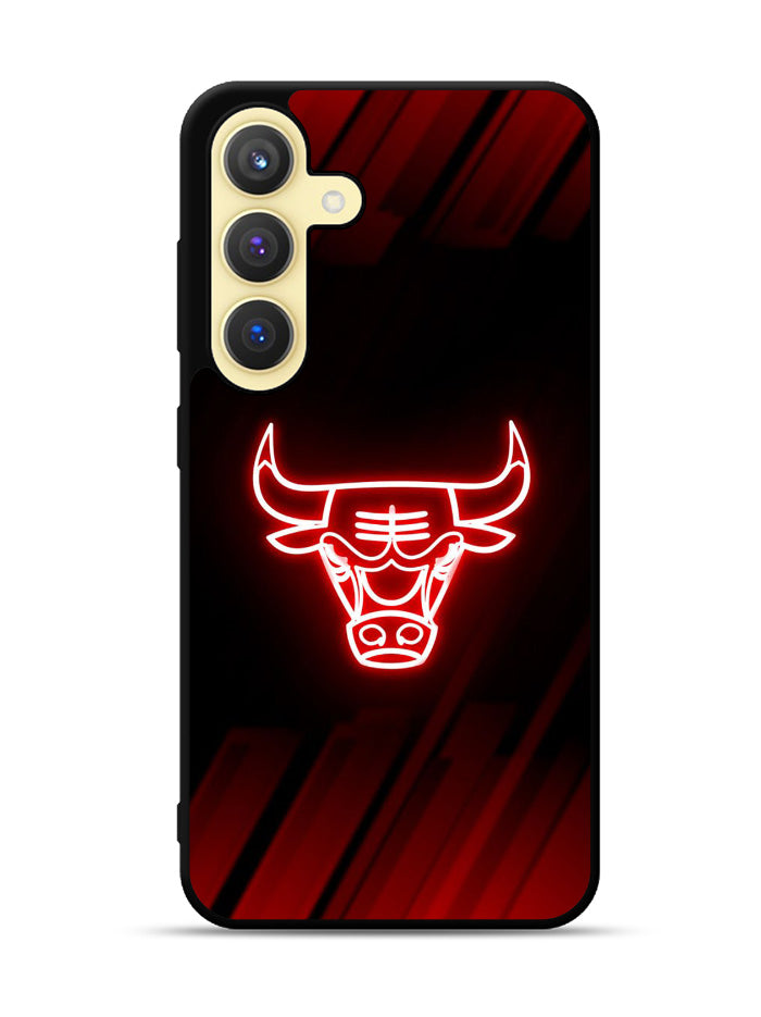 Chicago Bulls NBA Neon Logo Samsung Galaxy S25 5G Case OV10683