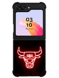 Chicago Bulls NBA Neon Logo Samsung Galaxy Z Flip 5 5G 2023 Case OV10683