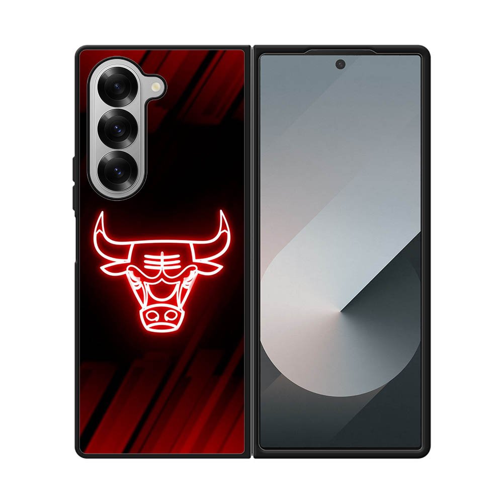 Chicago Bulls NBA Neon Logo Samsung Galaxy Z Fold 7 5G Case QC10683
