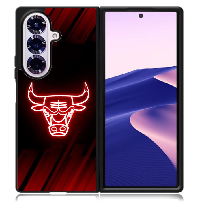 Chicago Bulls NBA Neon Logo Samsung Galaxy Z Fold 7 Case OV10683