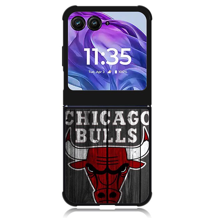 Chicago Bulls Wood Background Motorola Moto Razr Plus 2024 , Moto Razr+ 2024 Case OV10688