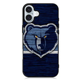 Memphis Grizzlies Wood Logo iPhone 16 Plus Case QC10492