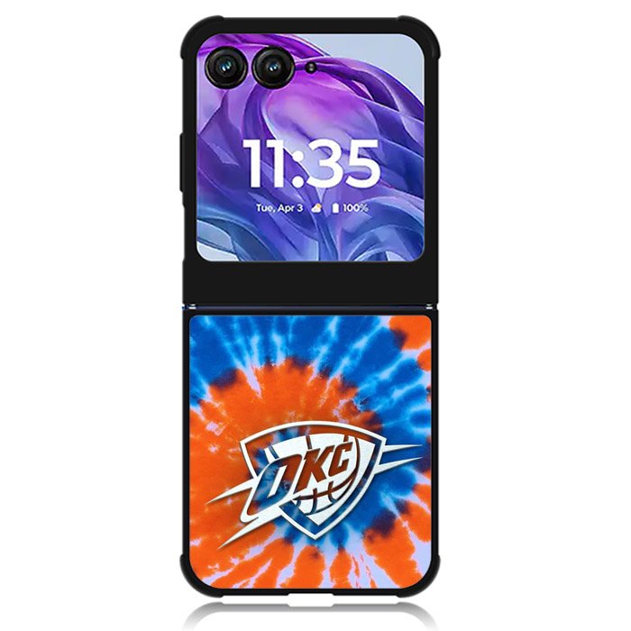 Oklahoma City Thunder Tie Dye Style Logo Motorola Moto Razr Plus 2024 , Moto Razr+ 2024 Case OV10520